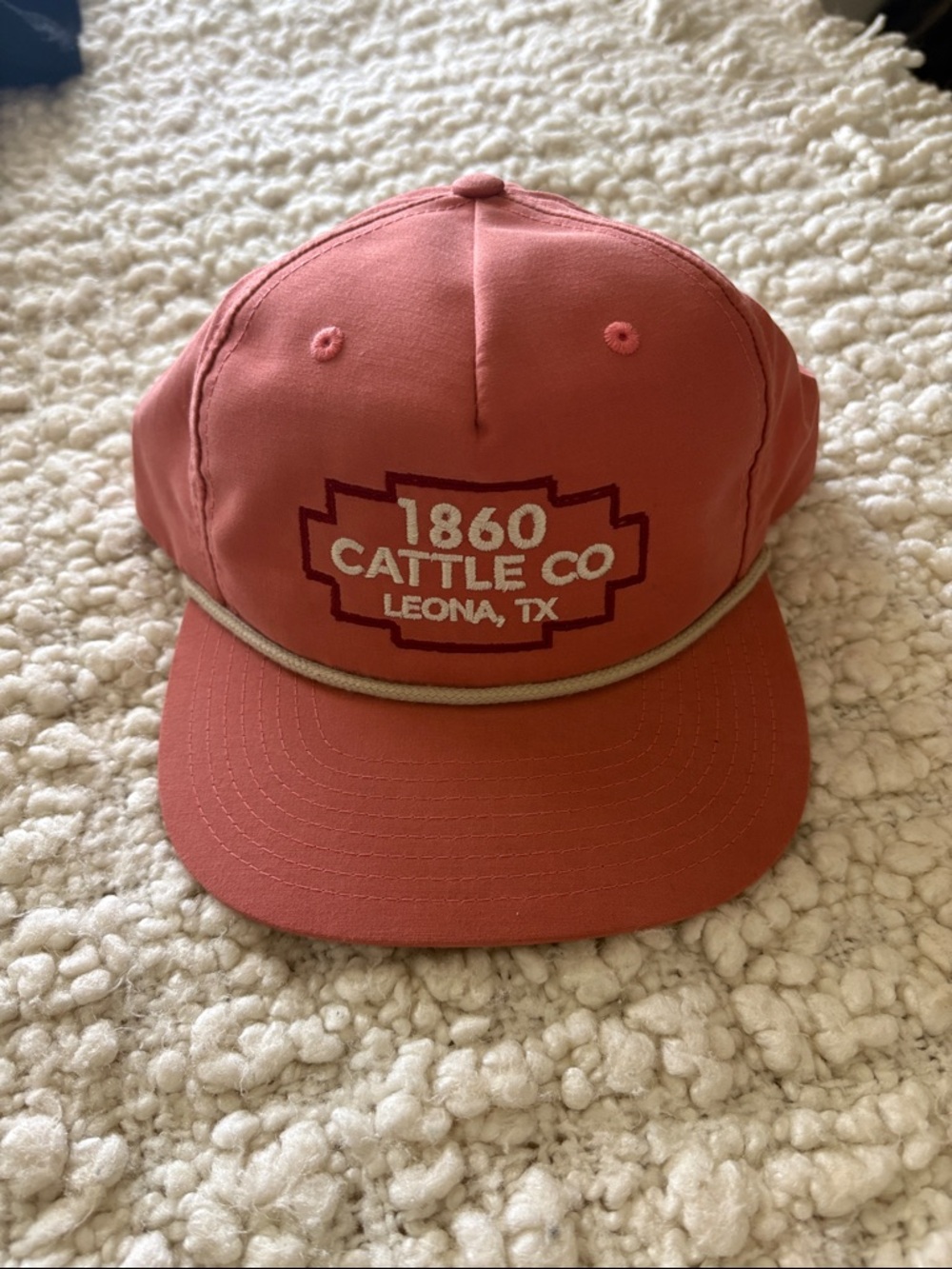 1860 Cattle Co Leona TX Rope-Trim Snapback Hat - Rust